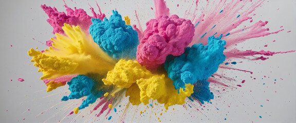 Set of colored powder explosion