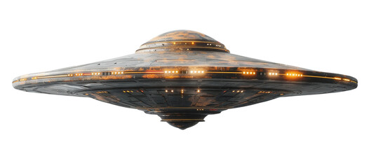Flying saucer isolated, space, UFO and alien concept