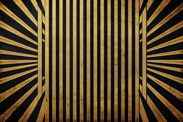 Art deco style black and gold striped background. Wallpaper.