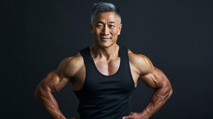 Fototapeta premium Flexing for the Camera A Fitness Model's Monthly Challenge Generative AI