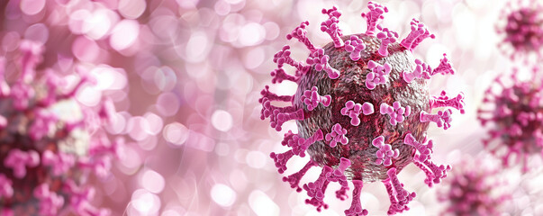 Dive into an abstract virus background, offering a striking visual representation suitable for medical research, epidemiology, virology studies, and educational purposes.