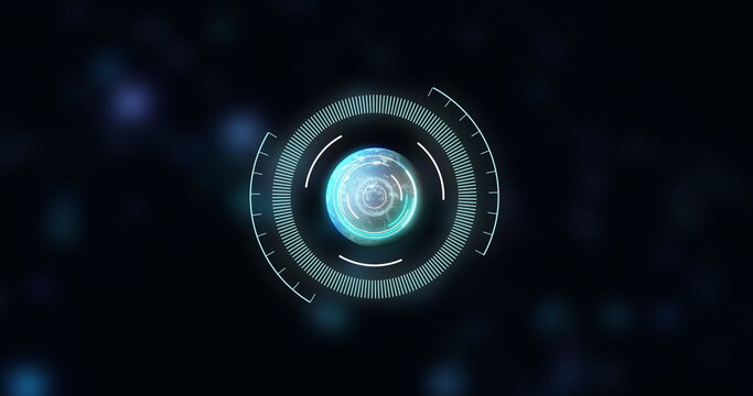 Image of scope scanning and data processing over globe
