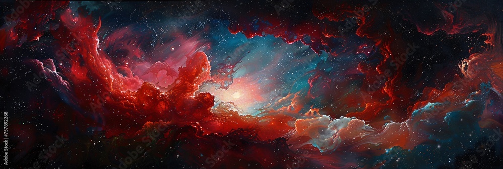 Poster galaxy glow a celestial splash of color generative ai