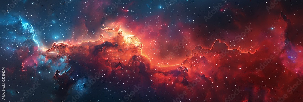 Poster galaxy glow a celestial splash of color and light generative ai