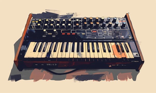 Synthwave Sundays A Vintage Synthesizer's Retro-Futuristic Journey Generative AI