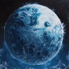 A Blue Planet in Space A Stunning Artwork of Our Solar System Generative AI