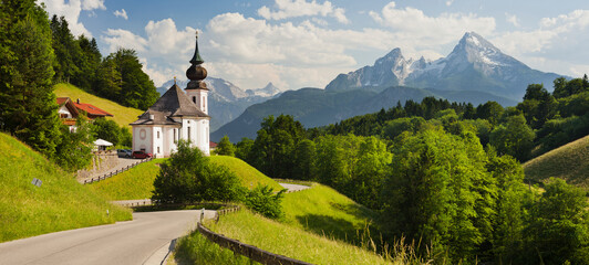 Kirche Maria Gern, Vordergern, Watzmann, Berchtesgadener Land, Bayern, Deutschland