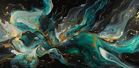 Golden Rush of the Month A Vibrant Abstract Artwork Generative AI