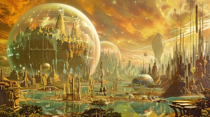 Alien Cityscape A Futuristic, Otherworldly Metropolis Generative AI