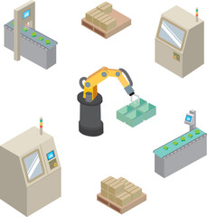 製造現場の機械や装置のイラスト