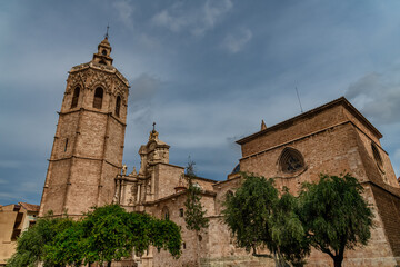 Fototapeta na wymiar View of the Saint Mary's Cathedral of Valencia, Spain