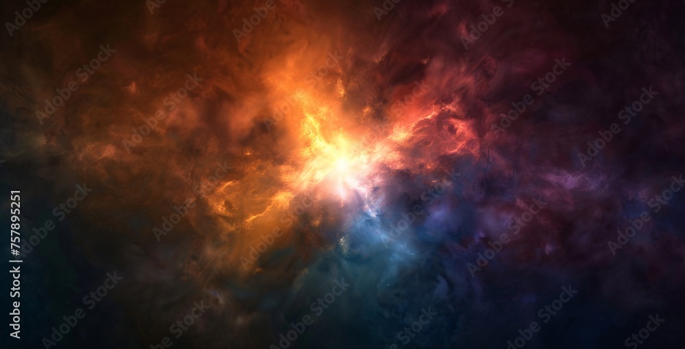 Poster galaxy glow a celestial splash of color generative ai