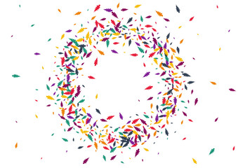 Colorful Plant Vector White Background. Autumn Leaf Template. Autumn Foliage Decoration. October Illustration.