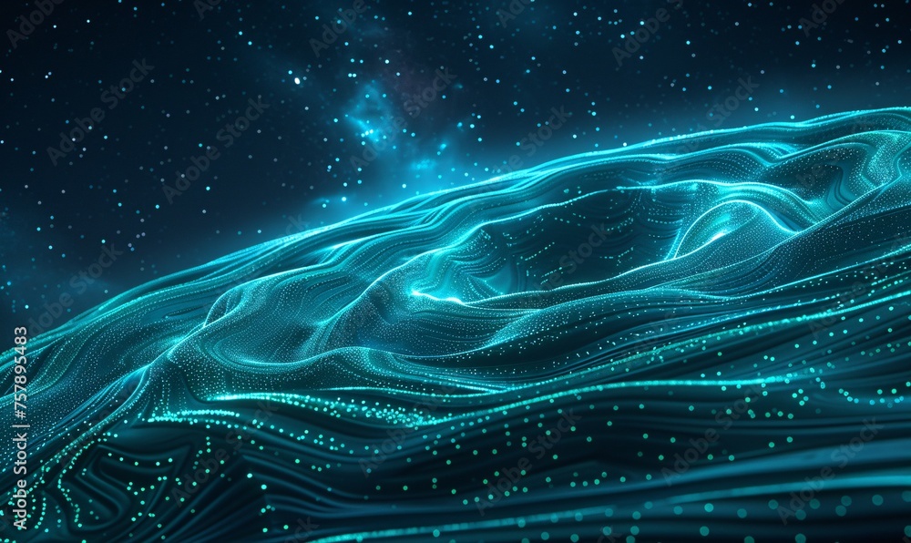 Poster galaxy glow a digital artwork of the universe generative ai