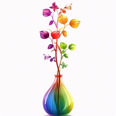 Colorful Flower Vase A Rainbow of Beauty for Your Home Generative AI