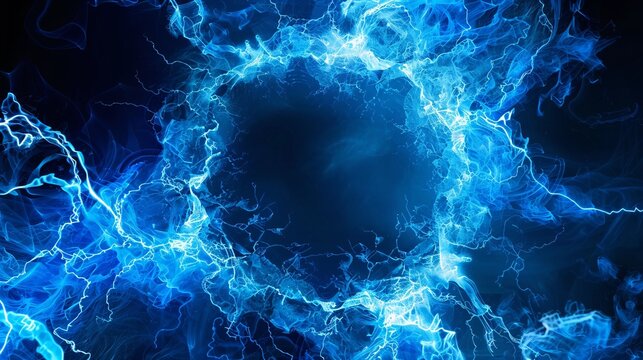 Neon Blue Light Vortex A Glowing, Electric Eye for the Future Generative AI