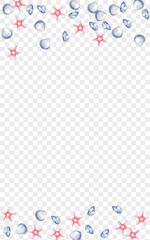 Blue Oyster Background Transparent Vector. Shell Cartoon Textile Card. Whimsical Illustration. Navy Seashell Marine Set. Ultramarine Scallop.