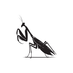 Mantis Vector Silhouette: A Shadowy Dance of Nature's Grace Captured in Vector Silhouette..