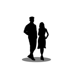 Couple silhouette illustration