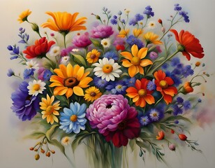 bouquet of flowers painting