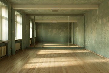 Tanzschulraum mit Spiegeln: Professionelles Tanztraining in einem hellen Studio