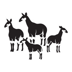 Okapi vector silhouette: A Striking Silhouette Celebrating Nature's Unique Beauty in Vector Form.