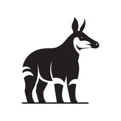 Okapi vector silhouette: A Striking Silhouette Celebrating Nature's Unique Beauty in Vector Form.