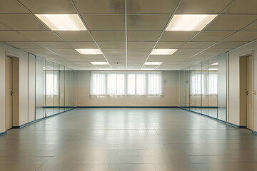 Tanzschulraum mit Spiegeln: Professionelles Tanztraining in einem hellen Studio