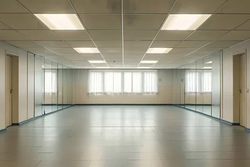 Abwaschbare Fototapete Tanzschule Tanzschulraum mit Spiegeln: Professionelles Tanztraining in einem hellen Studio