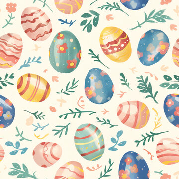 Seamless pattern background with easter eggs