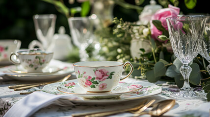 Delightful afternoon tea with cakes and pastries