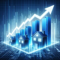 An upward trend in the housing market indicating significant financial gains from rental income or real estate investments.