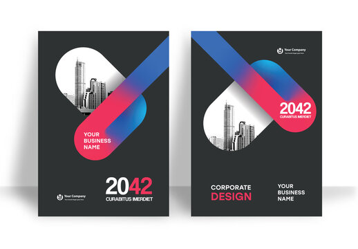 Blue and Pink Geometric Book Cover Layout