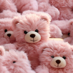 Teddy pink bear on a pink background.