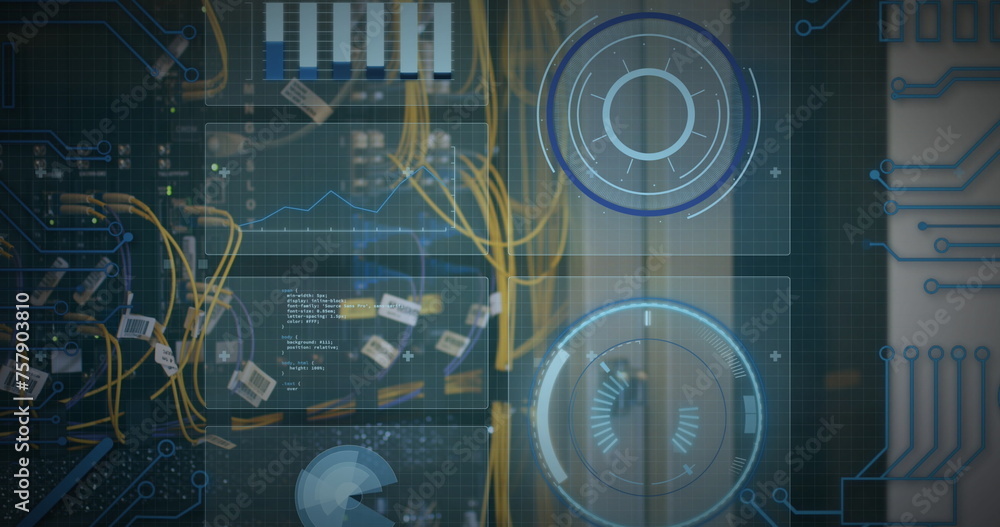 Poster image of data processing over server room