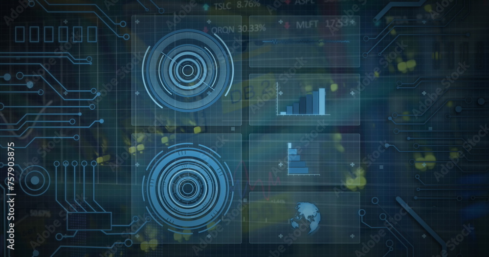 Aufkleber image of text with globe and network of connections