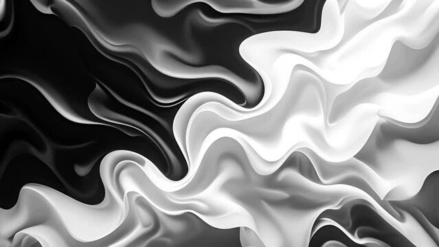 Abstract background of black and white liquid movement. Abstract background of liquid waves, water ripples, waves, colorful liquid paint. Beautiful liquid art 3D Abstract Marble video.4K movement