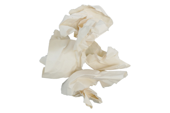 Set of crumpled paper crumpled by hand