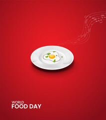 World Food Day, World Food ads, design for social media banner, poster vector illustration.