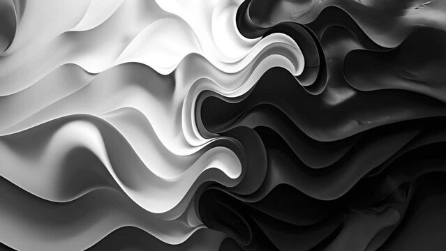 Abstract background of black and white liquid movement. Abstract background of liquid waves, water ripples, waves, colorful liquid paint. Beautiful liquid art 3D Abstract Marble video.4K movement