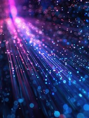 Techno Network: Neon Waves and Bokeh Lights,Futuristic Data Flux: Neon Wave Dynamics