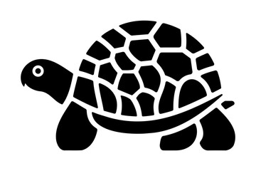 Turtle walking silhouette. Flat vector illustration