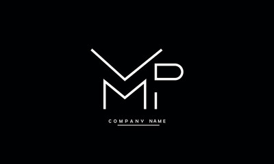 MP, PM, M, P Abstract Letters Logo Monogram