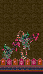 digital pattern design allover watercolor flower background multicolor printed design