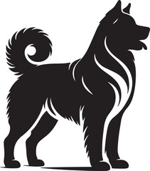 Vector Silhouette of German Shepherd Dog Keywords: