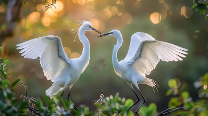 Foto op Plexiglas white herons dancing © Christian