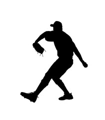 Fototapeta na wymiar Baseball Players Silhouettes Vector