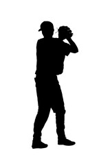 Baseball Players Silhouettes Vector