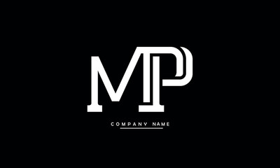MP, PM, M, P Abstract Letters Logo Monogram
