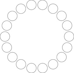 Circle round frame. Dot border line pattern
